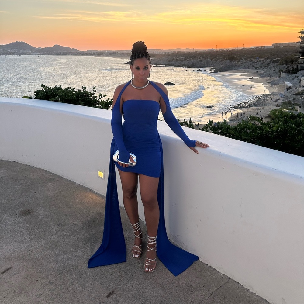 Blue Mini Dress with sleeves